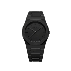 Orologio D1 Milano Shadow con bracciale policarbonato, quadrante nero e lancette in acciaio inossidabile nero