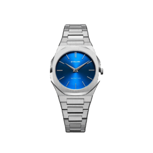 Orologio Ultra Thin mini geo D1 Milano, colore blu e argento