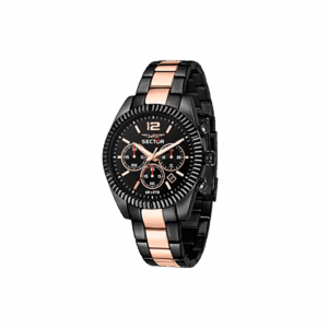 Orologio Sector 240 da uomo, colore nero e rose gold