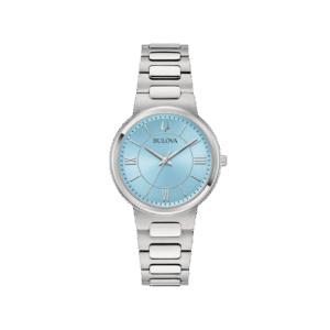 Orologio Bulova Classic Elegant con quadrante ice blue, cassa e bracciale in acciaio silver, vetro minerale e chiusura deployante