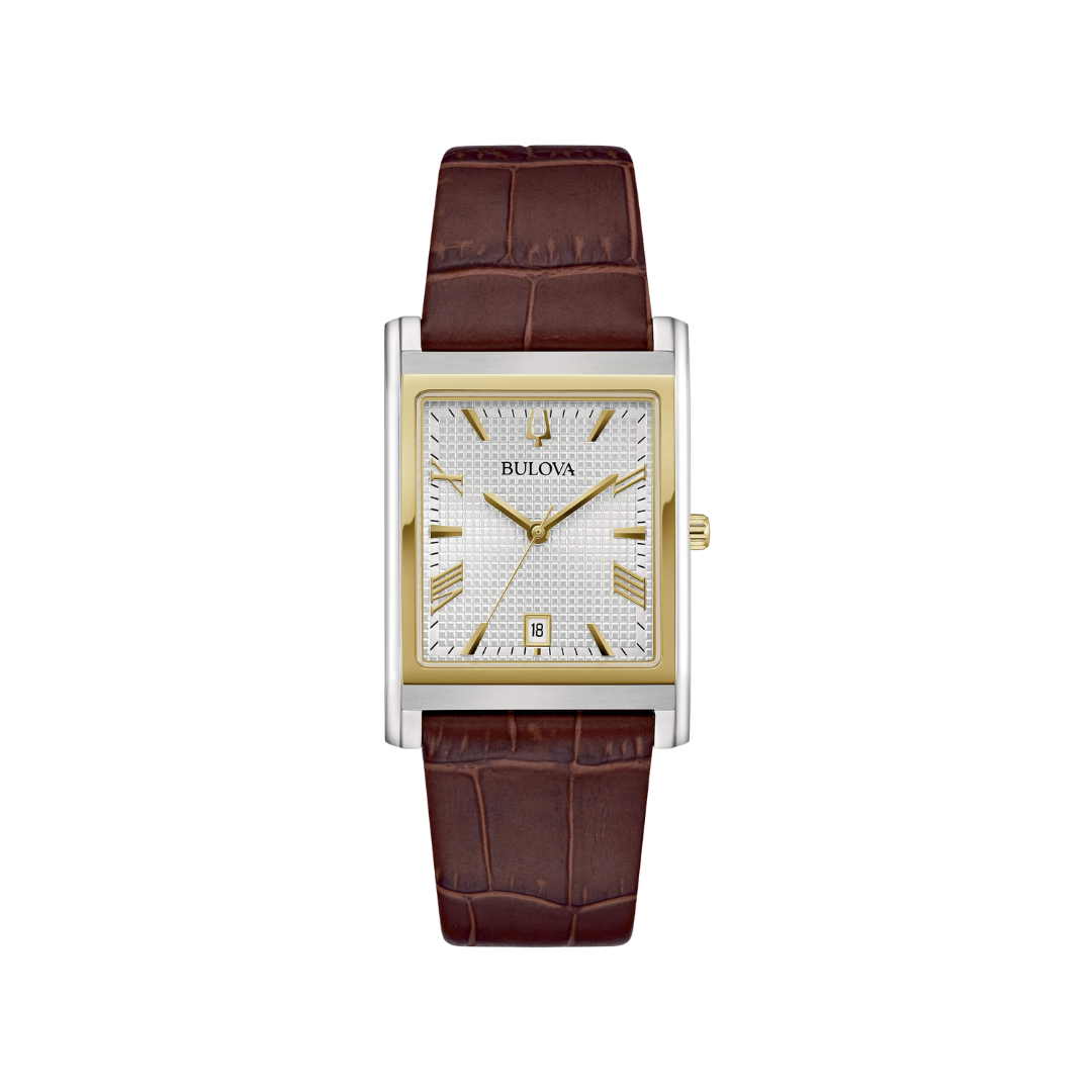 Orologio Bulova Octagon Automatic con cassa e bracciale in acciaio, quadrante blu, vetro zaffiro e chiusura deployante, design ottagonale moderno.