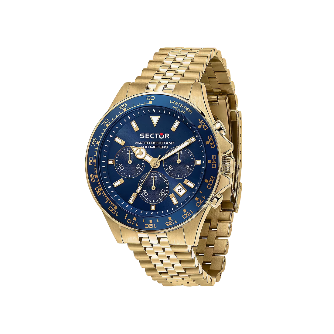 Orologio Sector da uomo Cronografo, colore oro e blu