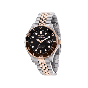 Orologio Sector 230 da uomo colore nero, argento e rose gold