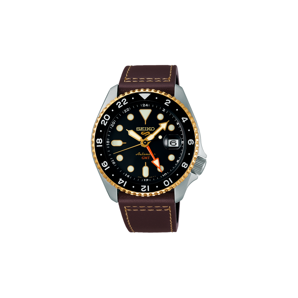 Orologio da uomo Seiko 5 sports, nero e marrone