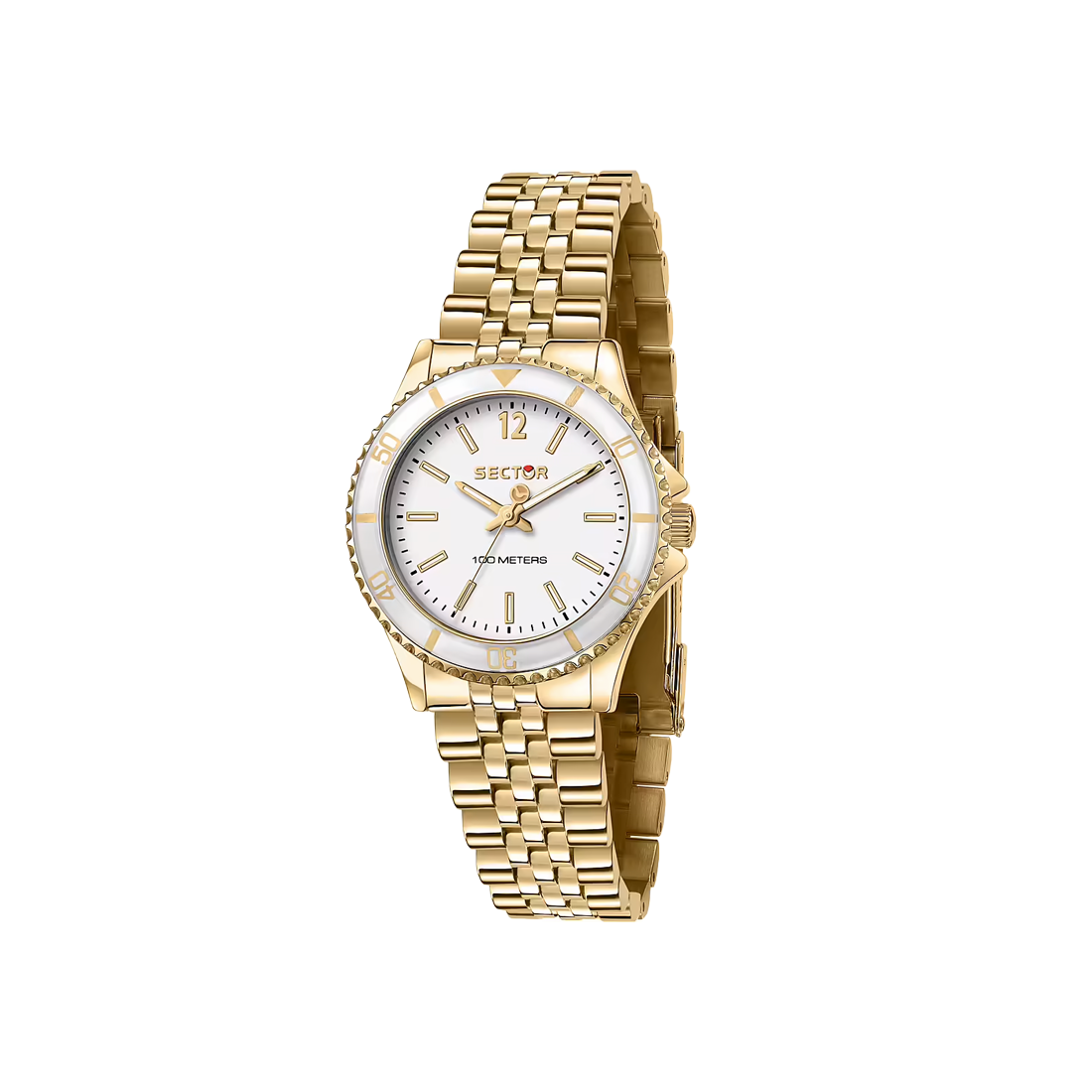 Orologio Sector solo tempo da donna, colore oro e bianco