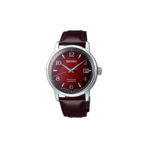 Orologio da uomo Seiko Presage Cocktail automatico 3 sfere, colore rosso scuro e marrone