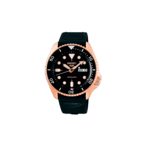 Orologio da uomo Seiko 5 Sports automatico, colore nero e oro rosa