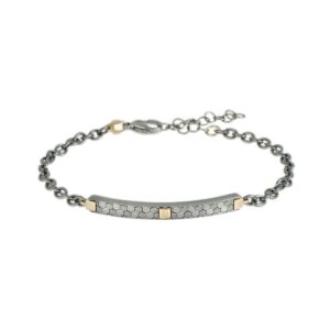 Bracciale a nido d'ape in titanio e oro 18kt - Artlinea