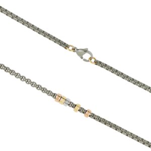 Collana in titanio con dadi in oro e diamante bianco - Artlinea