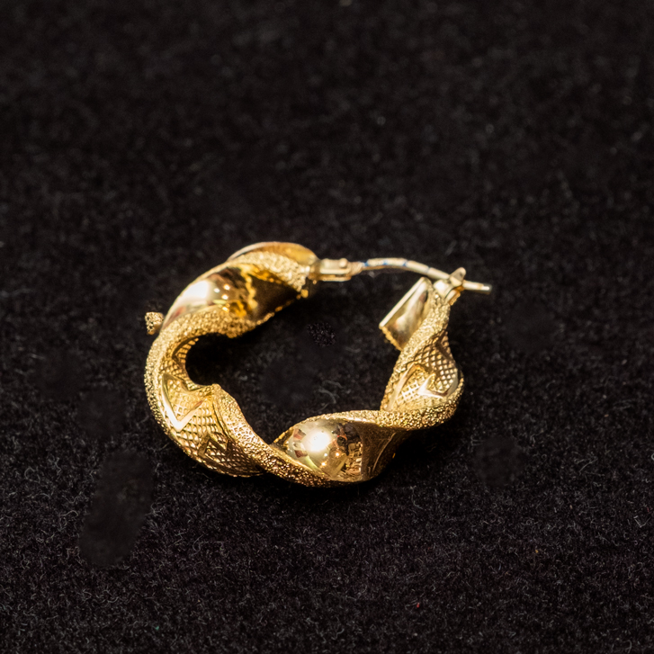 orecchini cerchio oro giallo 18kt satinato e lucido
