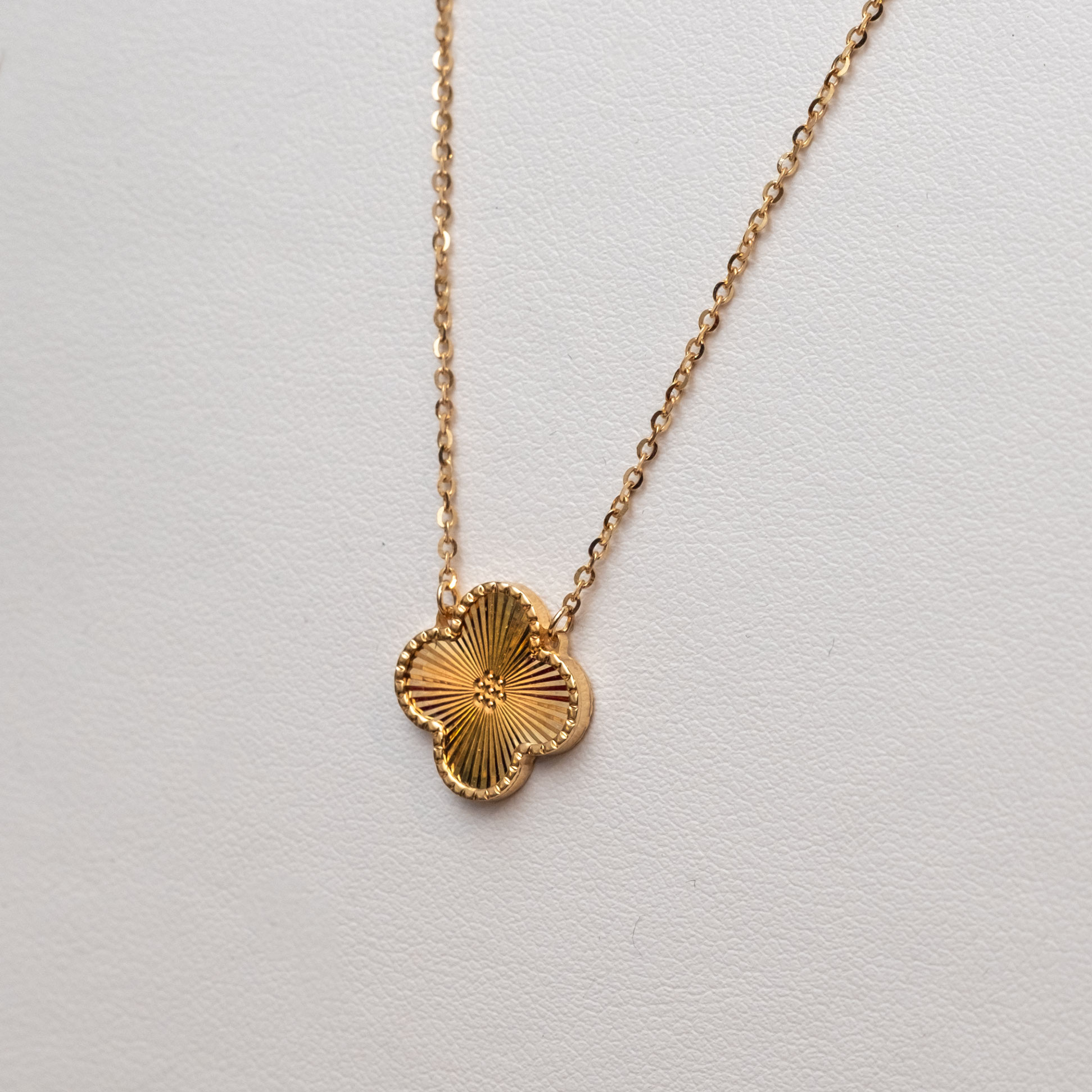 collanina malachite quadrifoglio oro 18kt