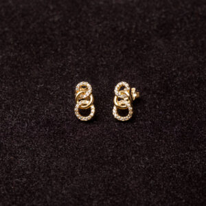 orecchini chain con zirconi oro giallo 18kt