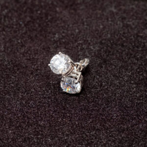 orecchini zirconi oro bianco 18kt punto luce 1 carato