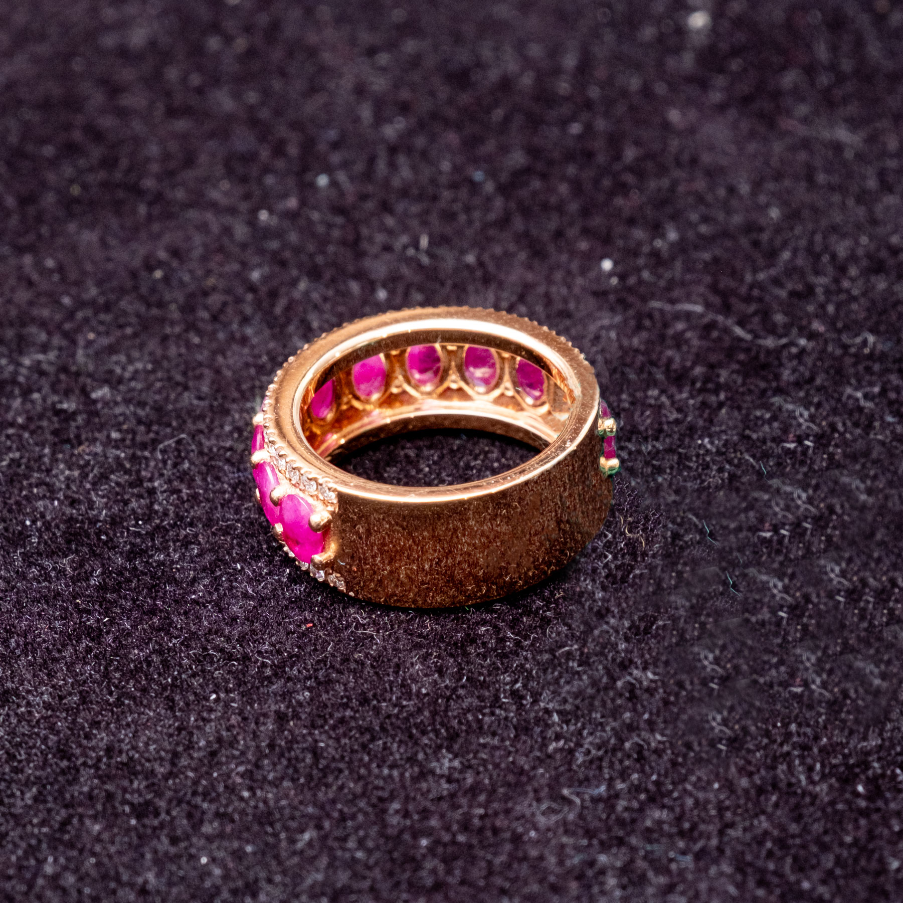 anello oro rosa 18kt rubini purple