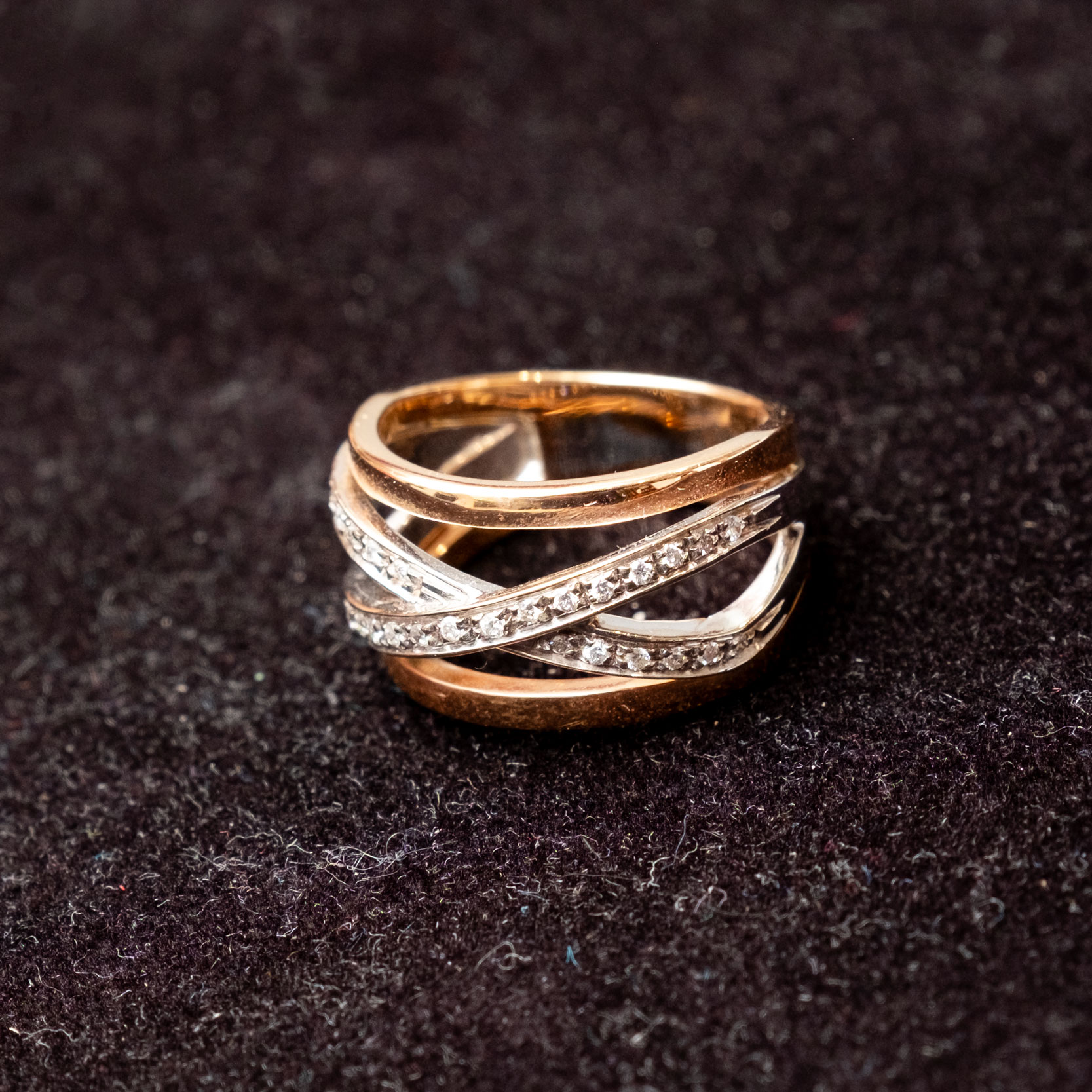 anello oro rosa 18kt diamanti naturali