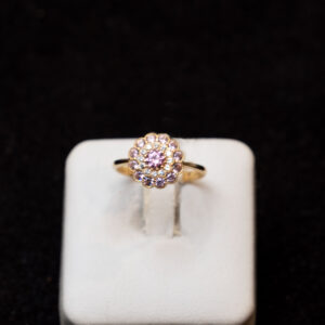 Anello Flower con zirconi rosa