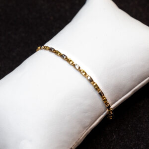 Bracciale in oro giallo e bianco