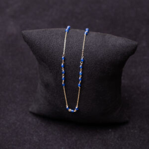 Collana in oro bianco e neoliti blu