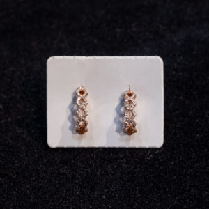 Orecchini in argento rodiato e oro rosa